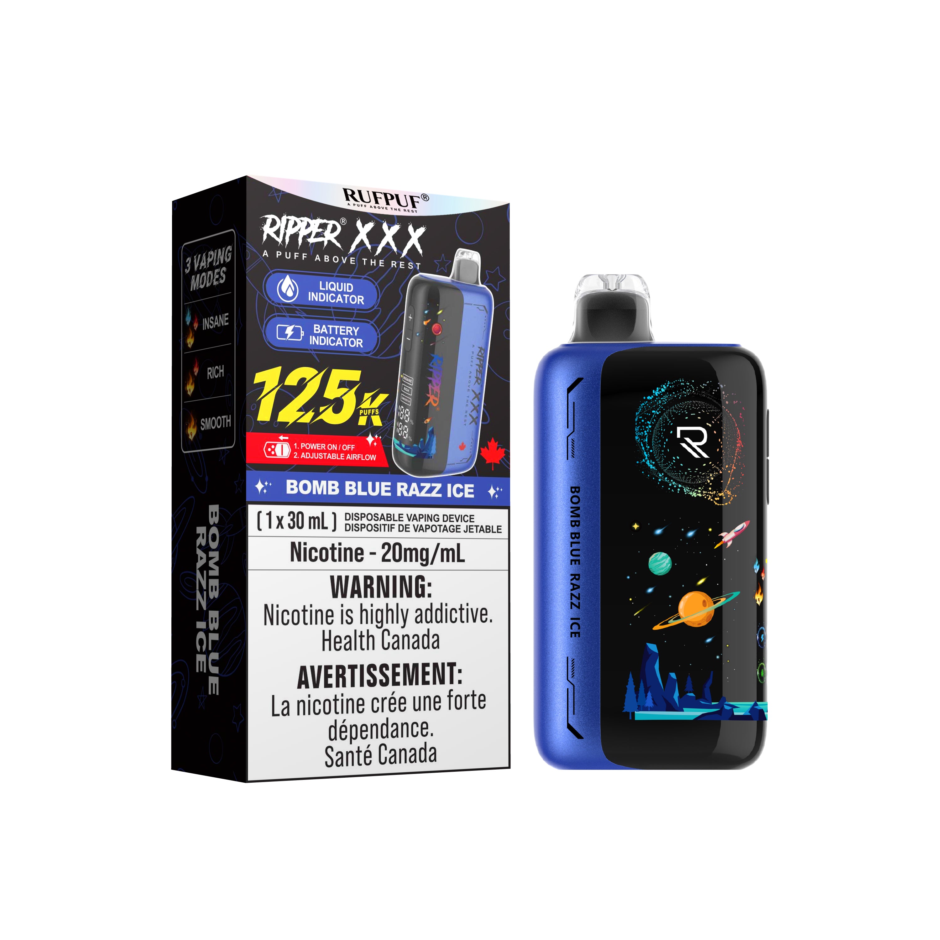 RufPuf Ripper XXX 125K Puffs – Vape Jetable Premium 30 mL