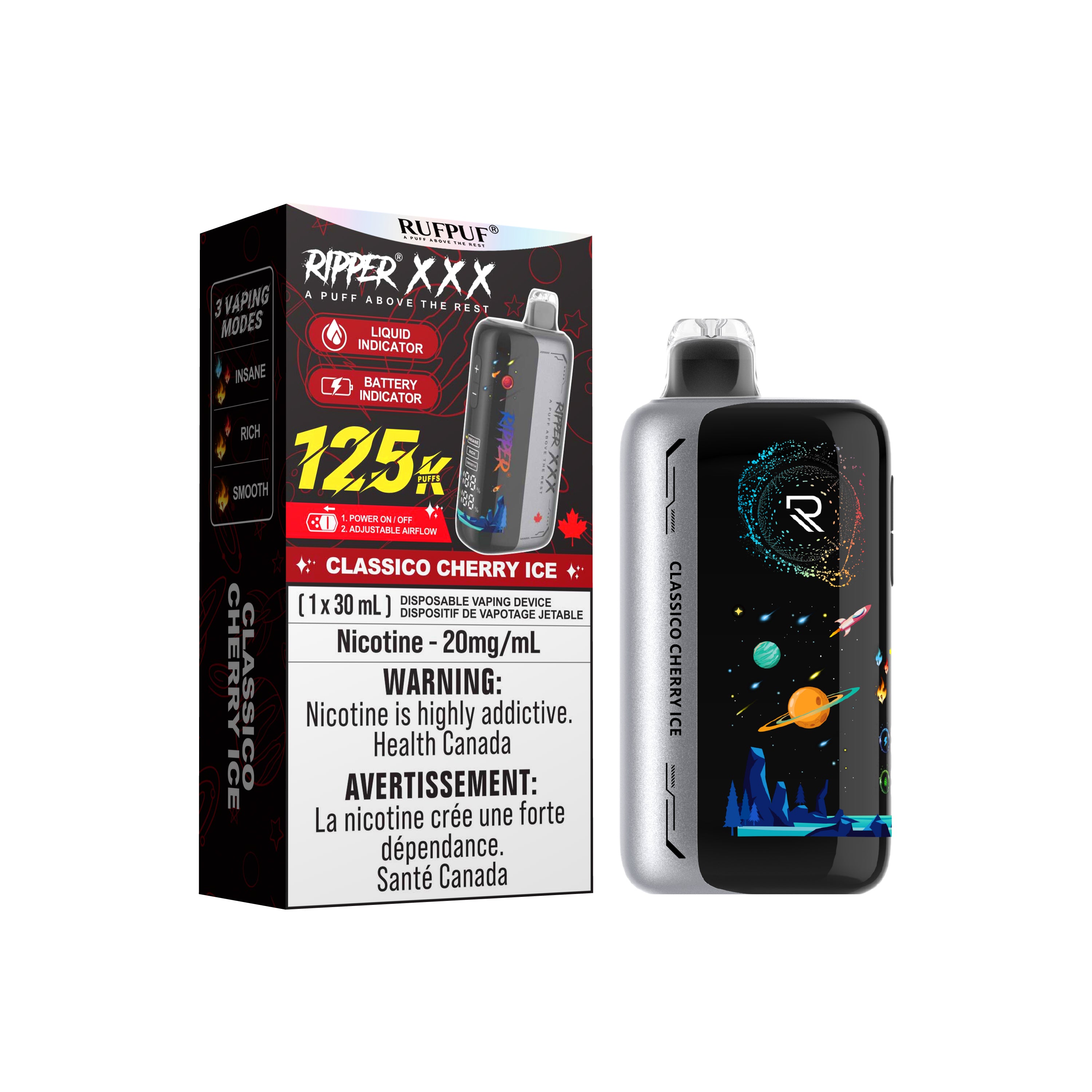 RufPuf Ripper XXX 125K Puffs – Vape Jetable Premium 30 mL