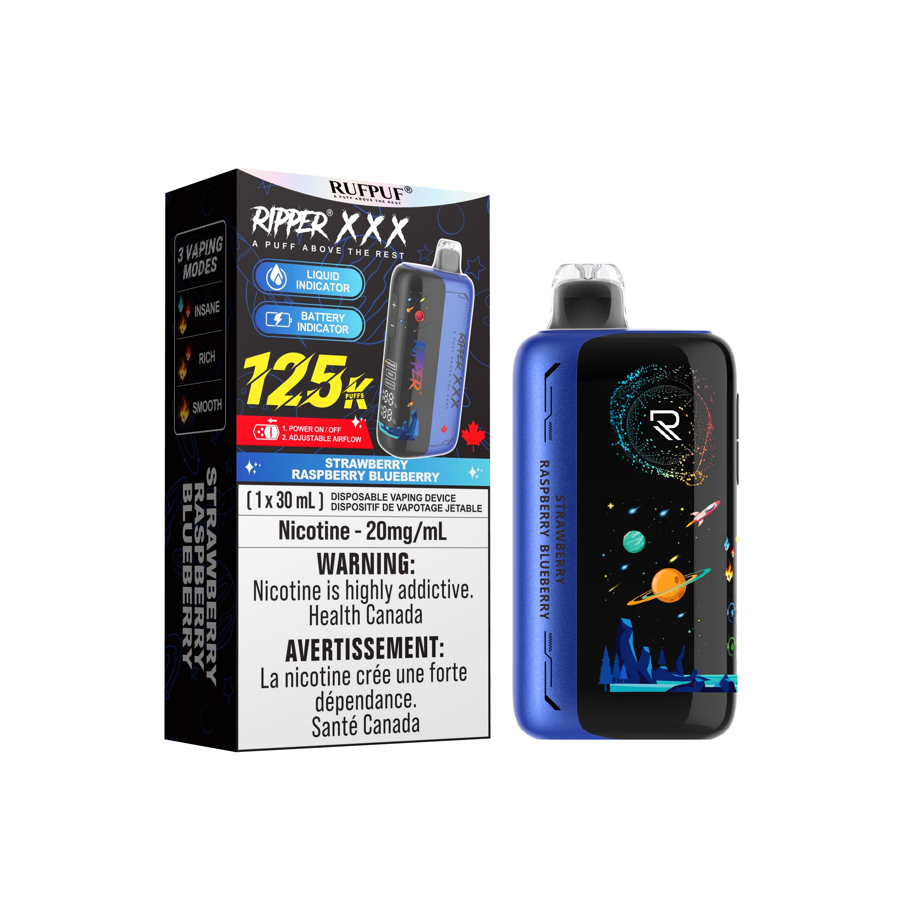 RufPuf Ripper XXX 125K Puffs – Vape Jetable Premium 30 mL