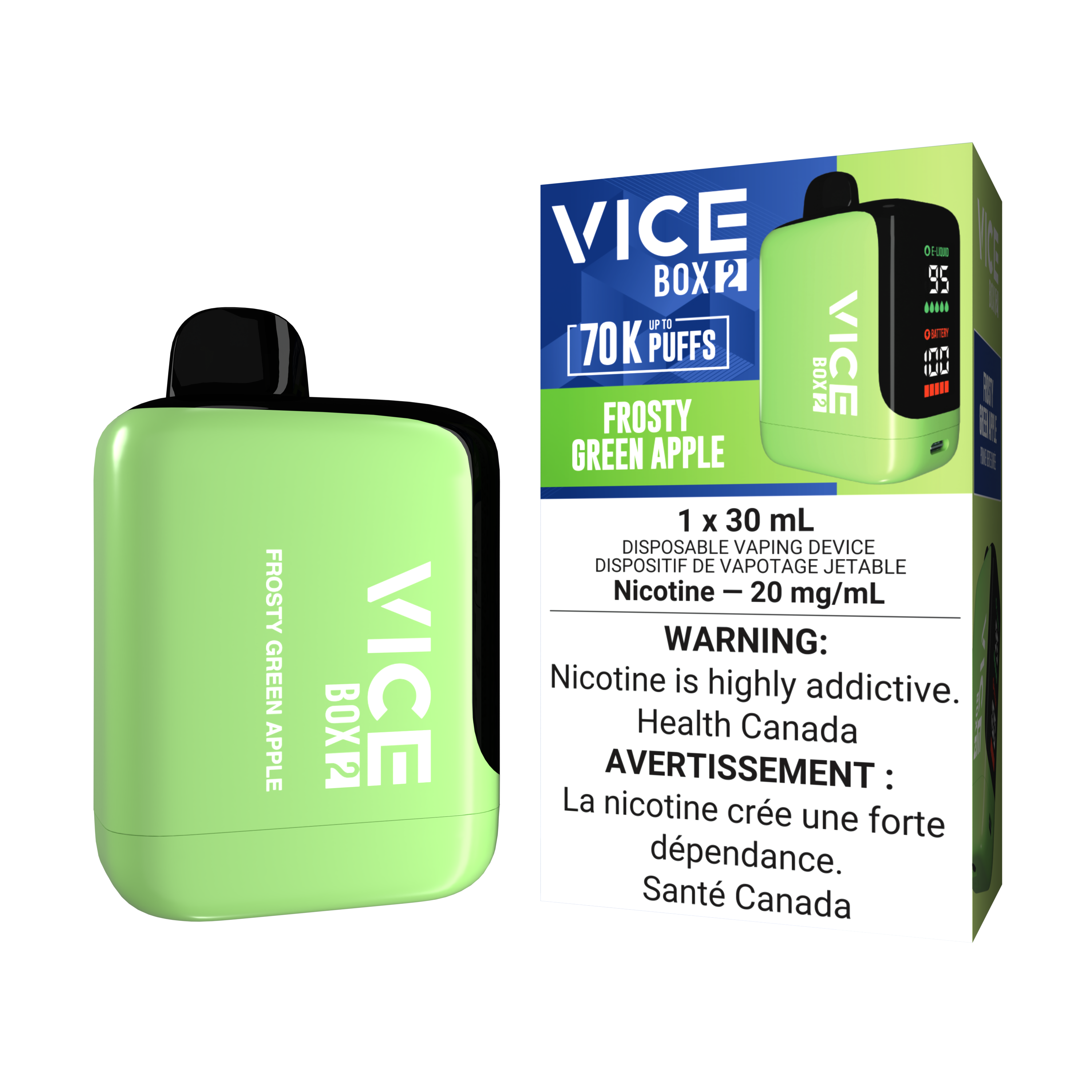 VICE BOX 2 70K Puffs Disposable – 30 mL Adjustable LED Screen