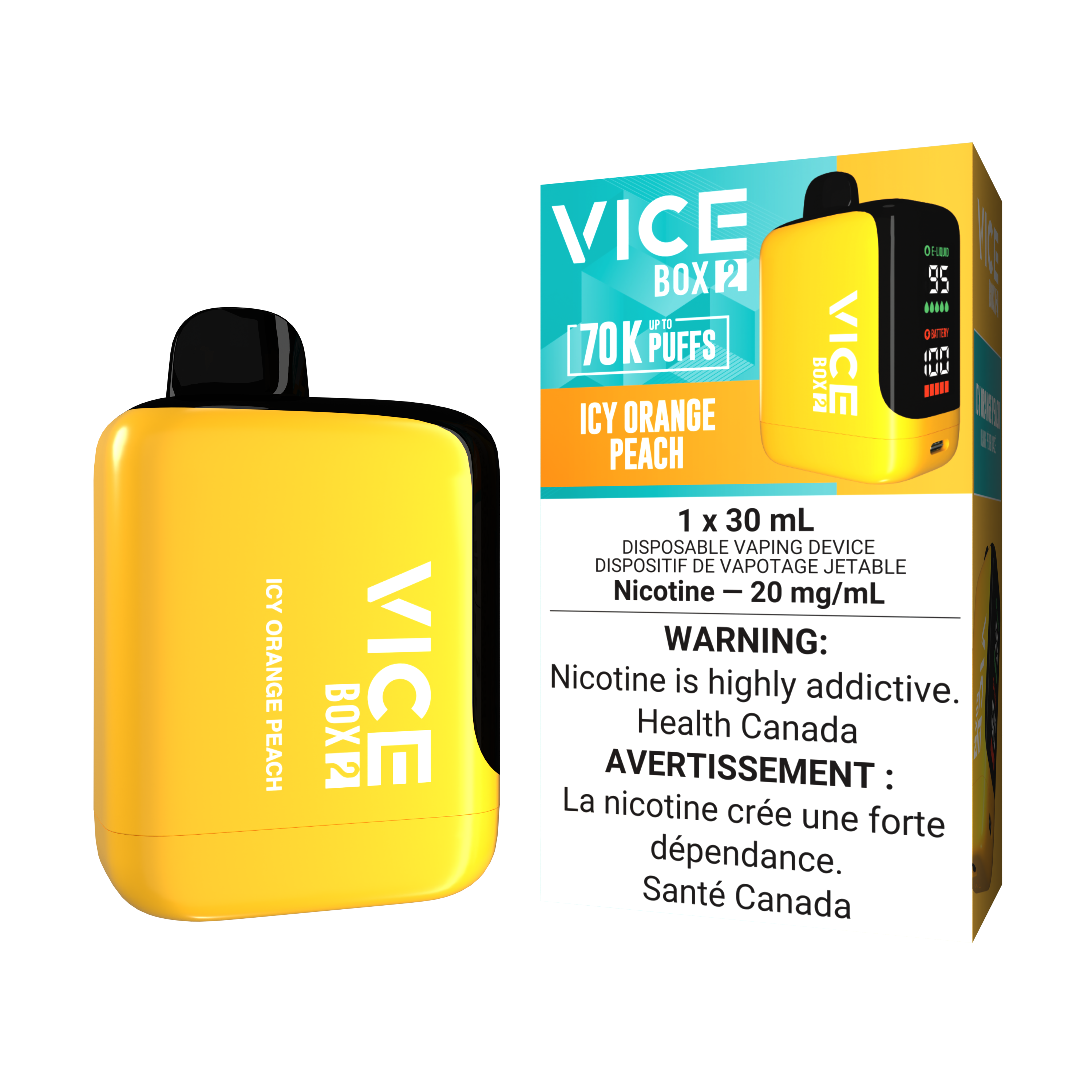 VICE BOX 2 70K Puffs Disposable – 30 mL Adjustable LED Screen