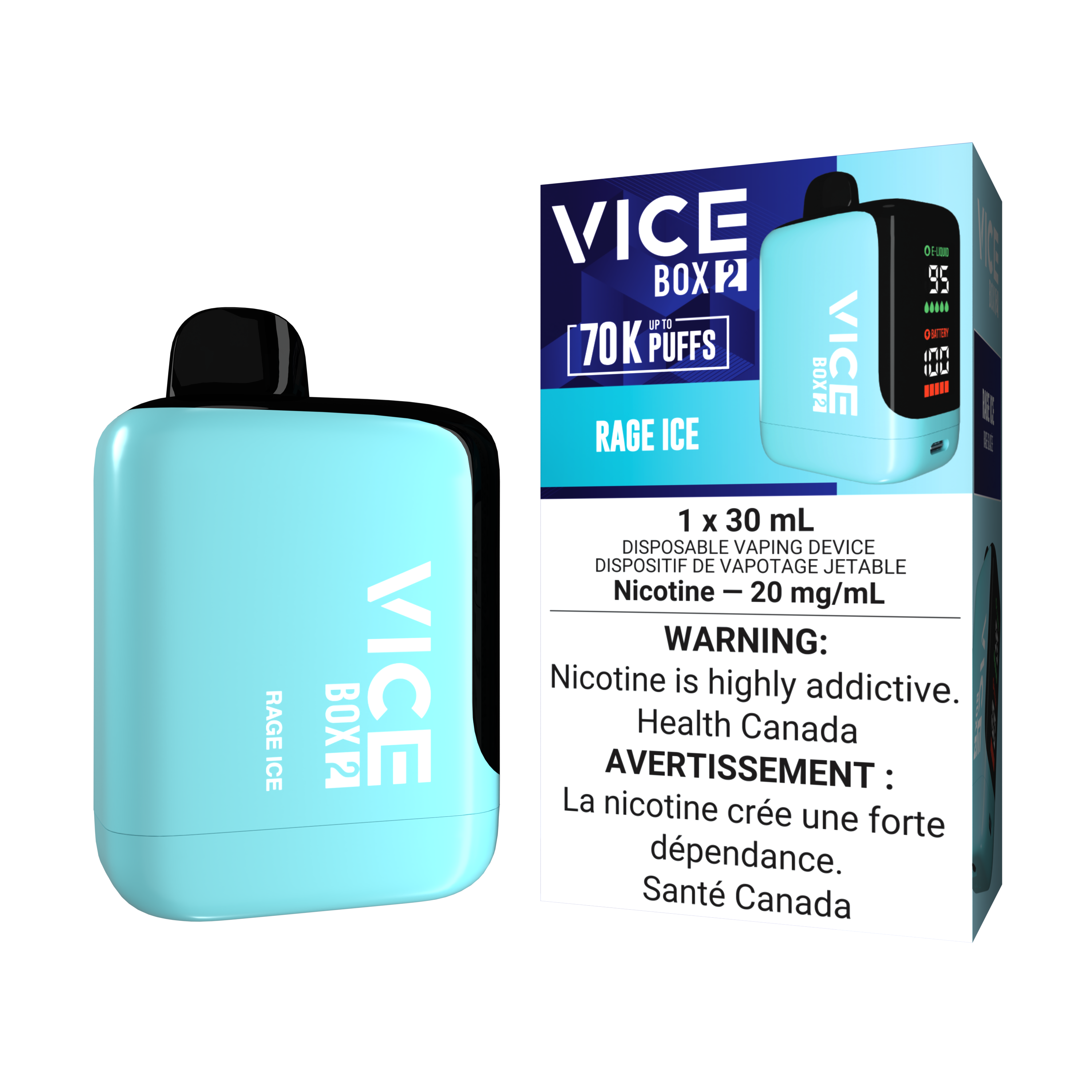 VICE BOX 2 70K Puffs Disposable – 30 mL Adjustable LED Screen