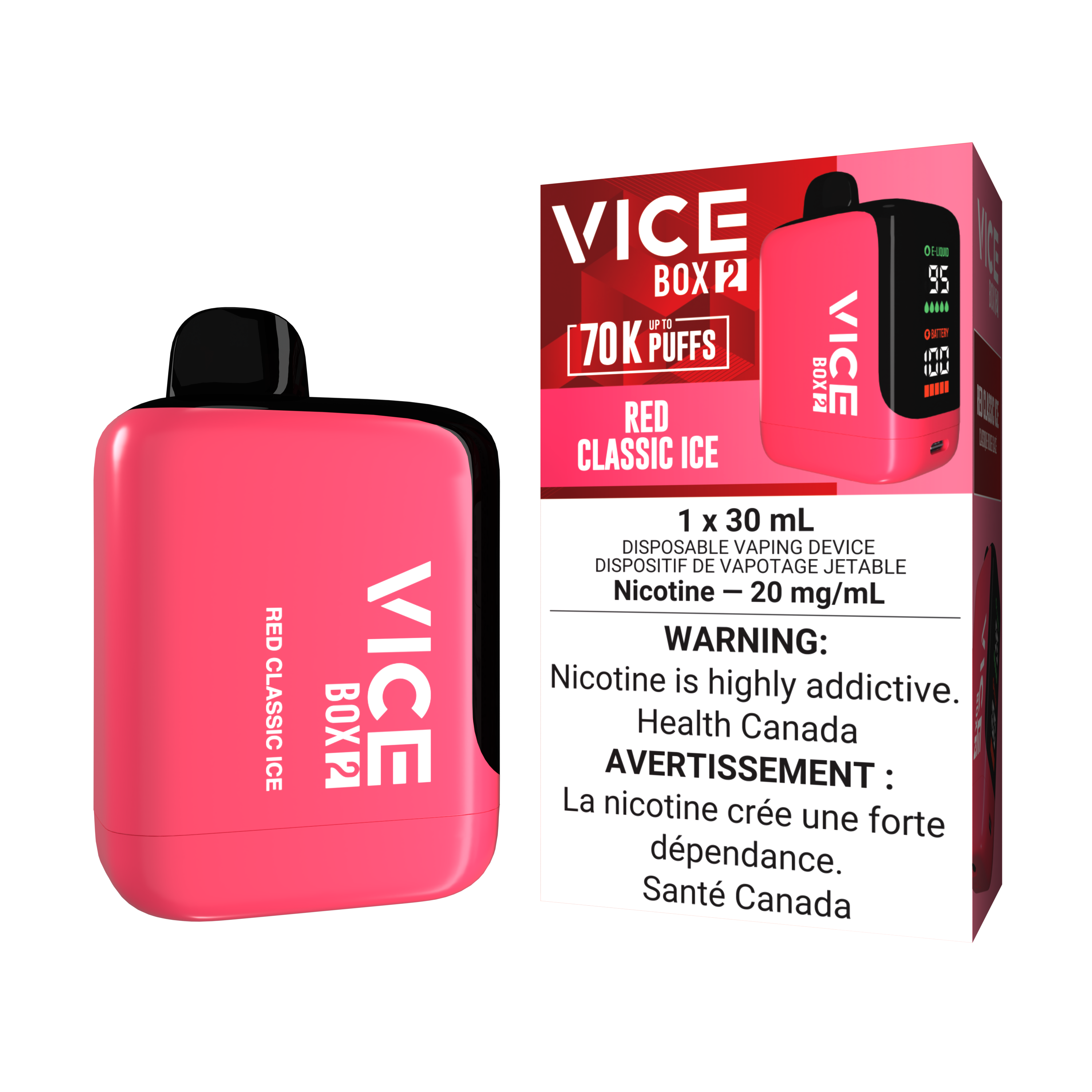 VICE BOX 2 70K Puffs Disposable – 30 mL Adjustable LED Screen