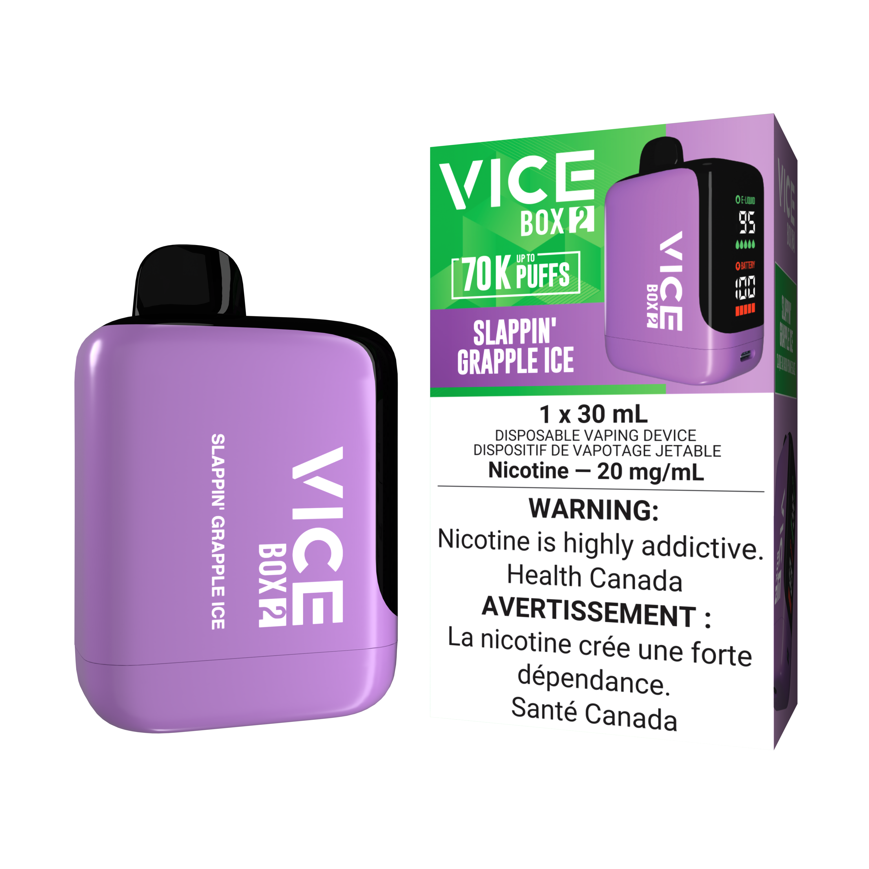 VICE BOX 2 70K Puffs Disposable – 30 mL Adjustable LED Screen