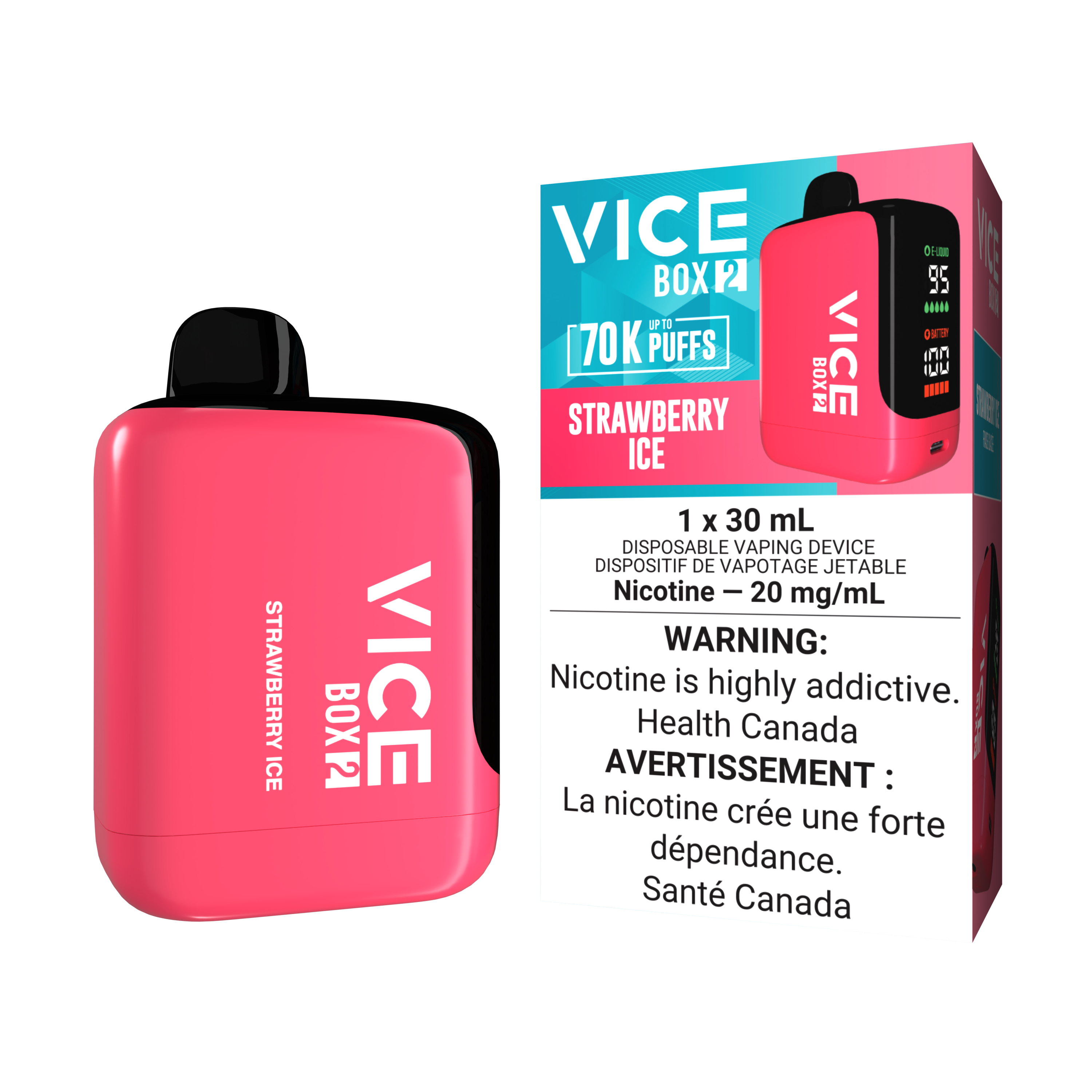 VICE BOX 2 70K Puffs Disposable – 30 mL Adjustable LED Screen